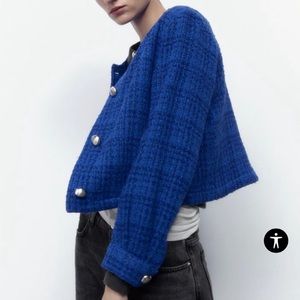 ZARA STRUCTURED JACKET WITH METAL BUTTONS